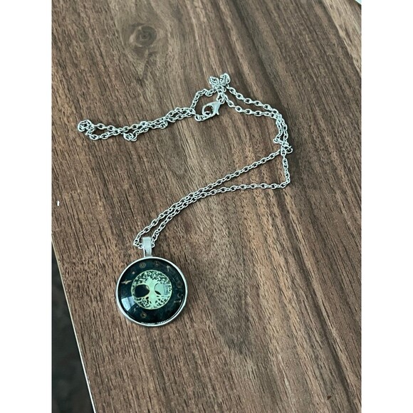 Necklace tree of life spiritual yoga as above so below necklace silver charm - Picture 2 of 2